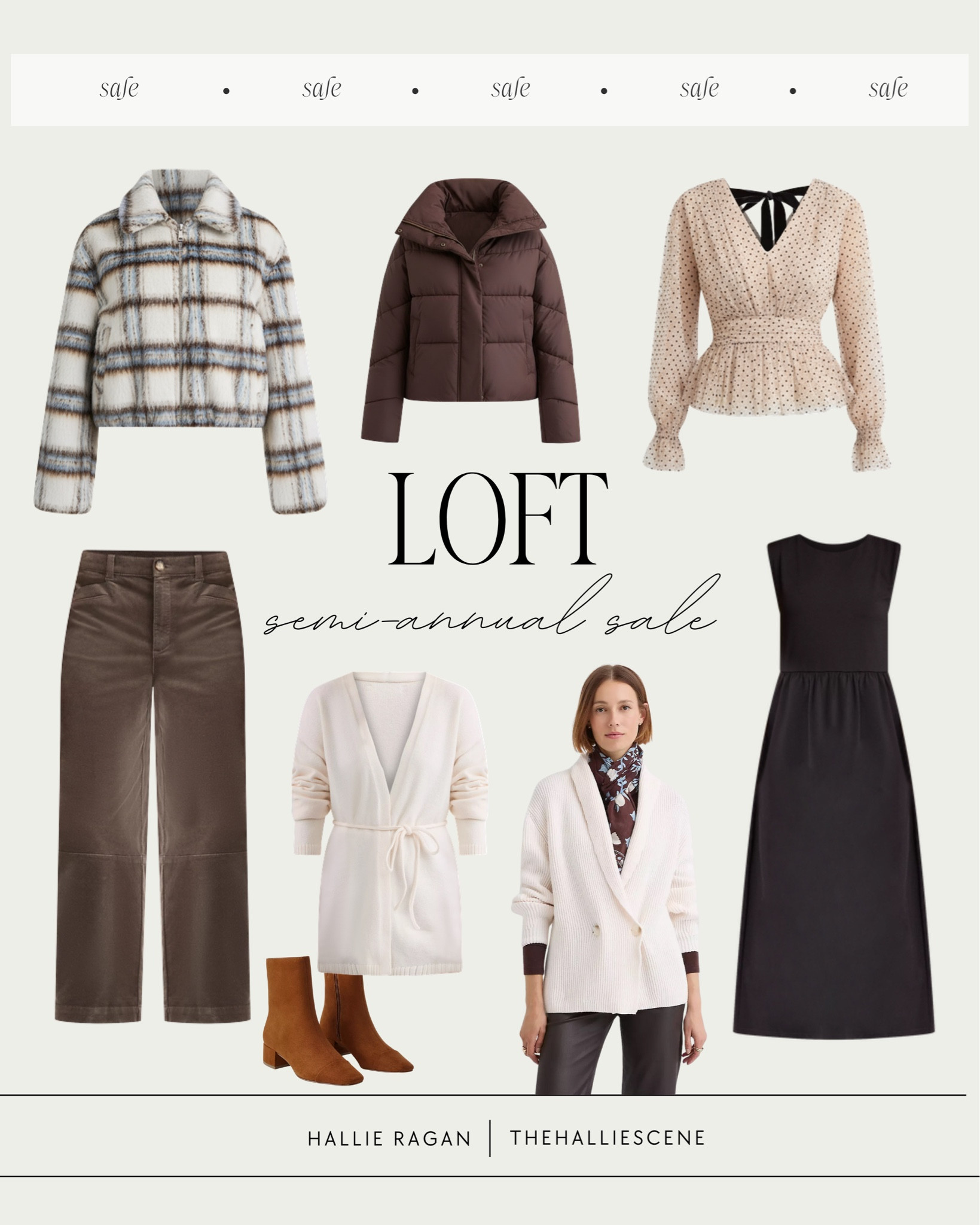 Loft // sale // winter // coat // plaid // chocolate brown // tops // cardigan // beige // cream // dress // basics // pants // boots 

#LTKFindsUnder50 #LTKSaleAlert #LTKFindsUnder100