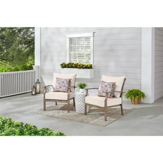 Hampton Bay Beachside Rope Look Wicker Outdoor Patio Lounge Chair with CushionGuard Almond Tan Cu... | The Home Depot