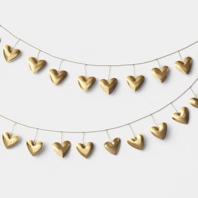 Valentine's Day Silver Metal Hearts Garland - Threshold™ | Target