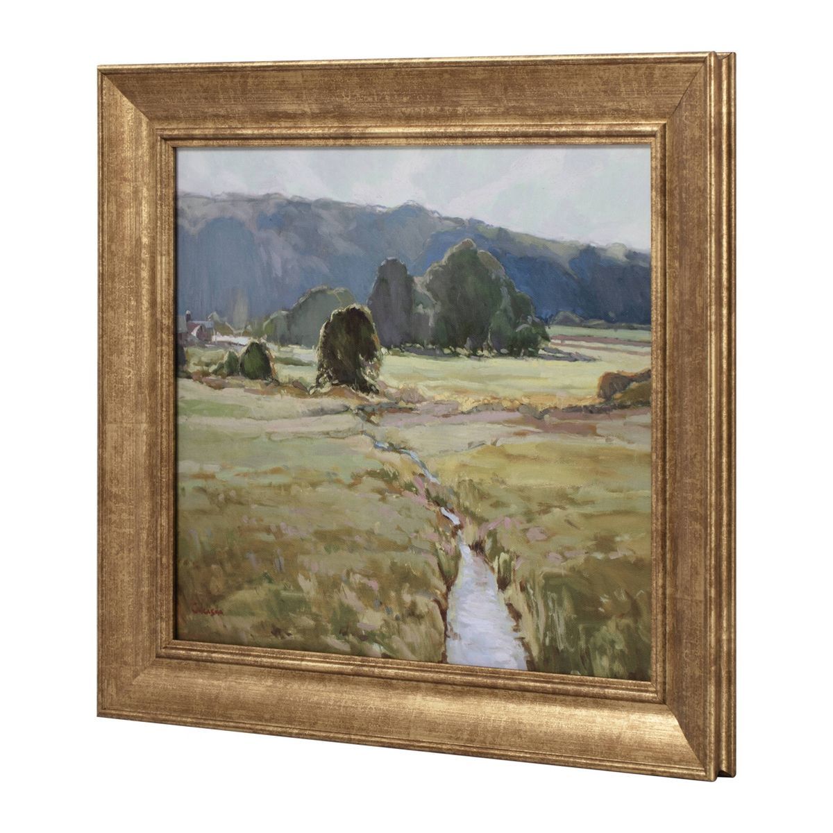 16" x 14" Summer Pasture Framed Wall Art Brass - Threshold™ designed with Studio McGee | Target