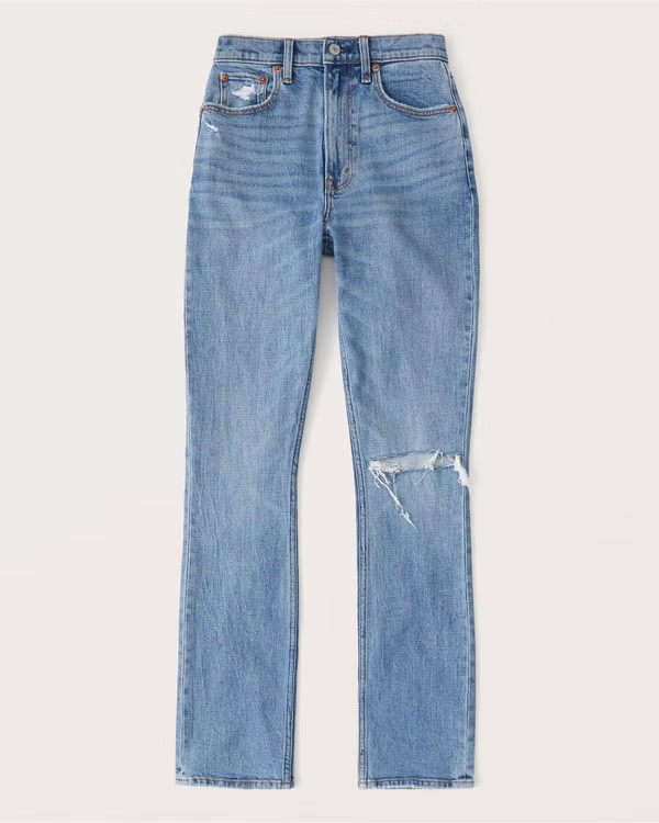 Ultra High Rise Slim Straight Jeans | Abercrombie & Fitch (US)