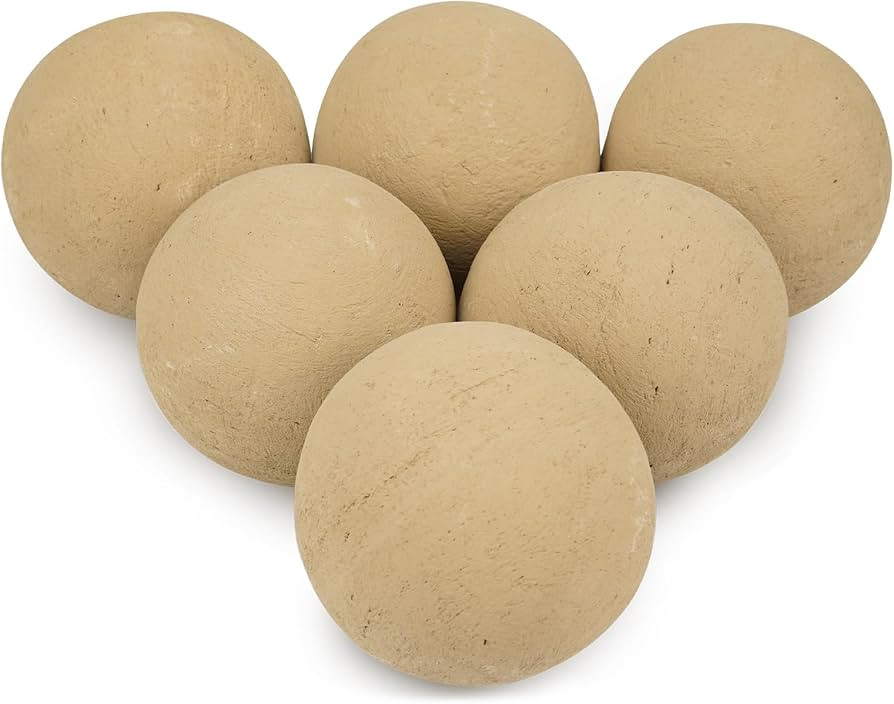 Skyflame 5" Fire Balls for Gas Fire Pits, 6 Pack Round Reusable Beige Fireballs for Indoor and Ou... | Amazon (US)