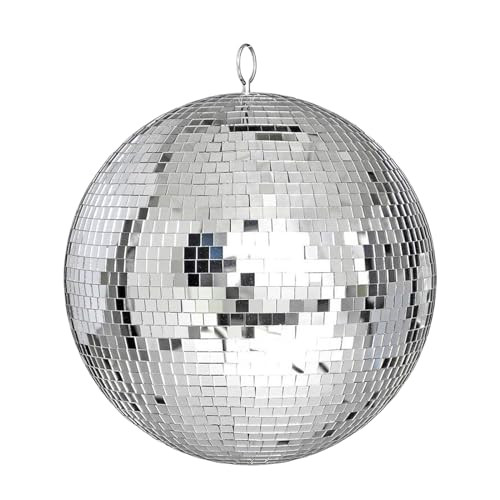 Large Disco Ball - 16 Inch Cool Mirror Ball, Giant Discoball, Super Big Disco Ball for Party Designs, Weddings, Home Decor, Silver Hanging Disco Ball | Amazon (US)