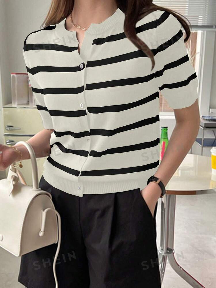 DAZY Lichtgewicht casual vest met kleurblokken en korte mouwen, lente/zomer | SHEIN