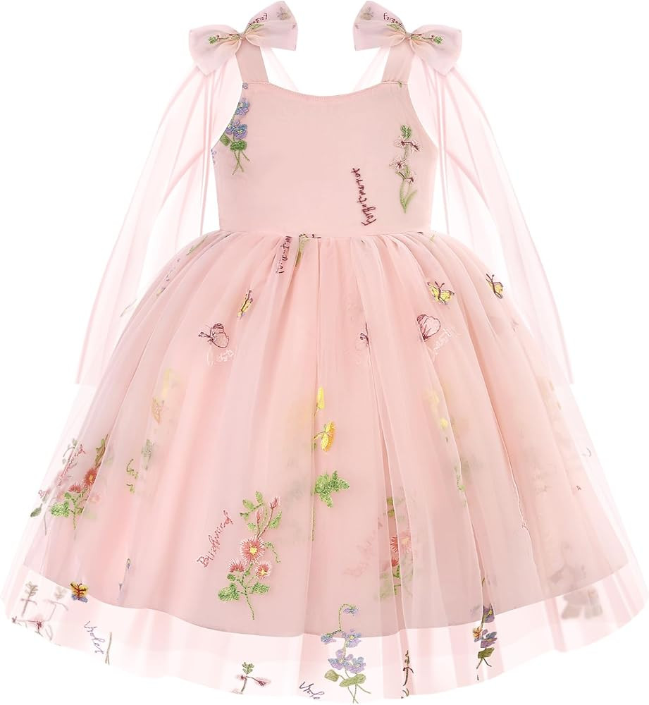 Toddler Girl Dress Flower Tulle Fairy Dress Summer Smocked Dresses for Little Girls Birthday Wedd... | Amazon (US)
