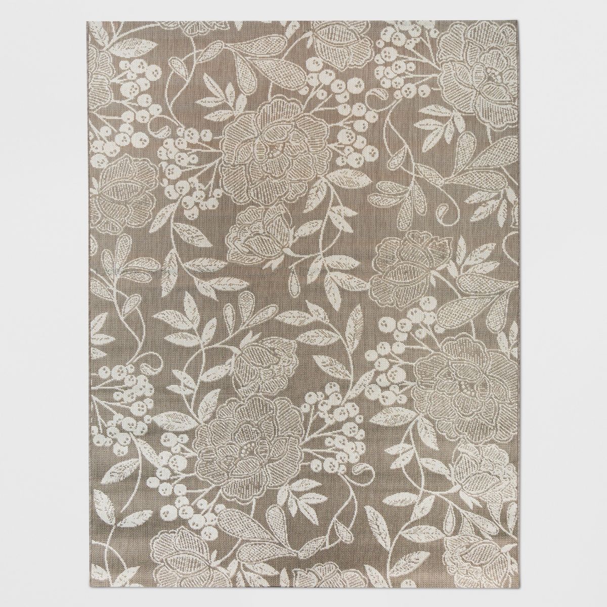 7'10"x10' Vintage Floral Outdoor Rug Neutral - Threshold™ | Target