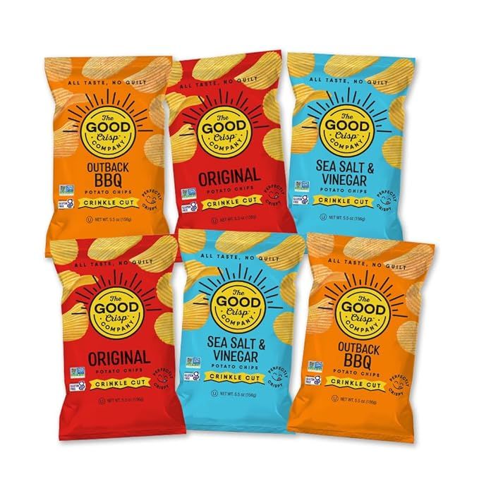 The Good Crisp Company, Crinkle Cut Potato Chips, 5.5 Ounce Bags, Pack of 6 (Variety Pack) | Amazon (US)