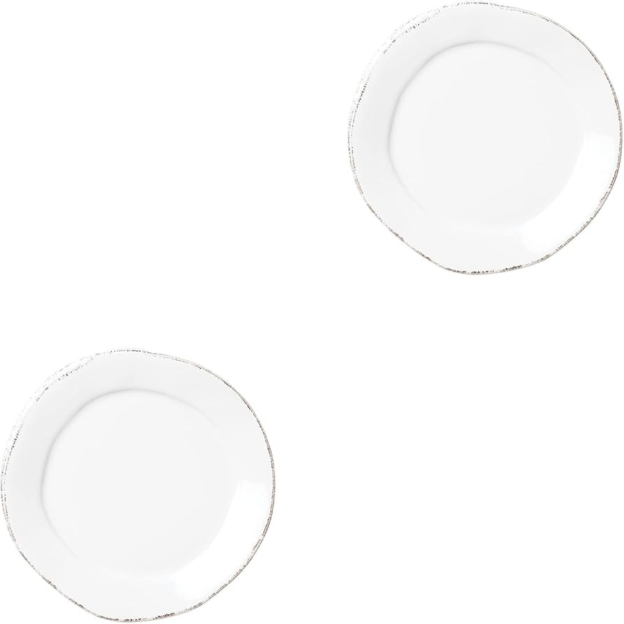 Vietri Lastra White Collection Italian Serveware Sets (Canape Plates, Set of 2) | Amazon (US)