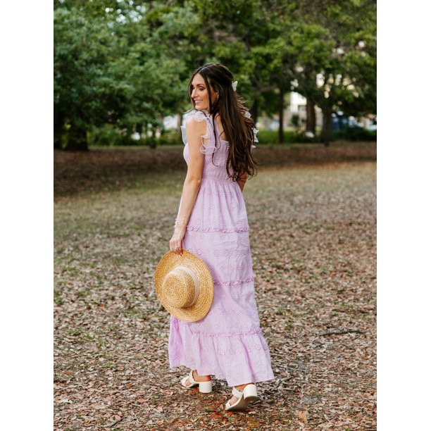 Label Rail x CheapChicFinds Women's Tiered Broderie Maxi Dress | Walmart (US)