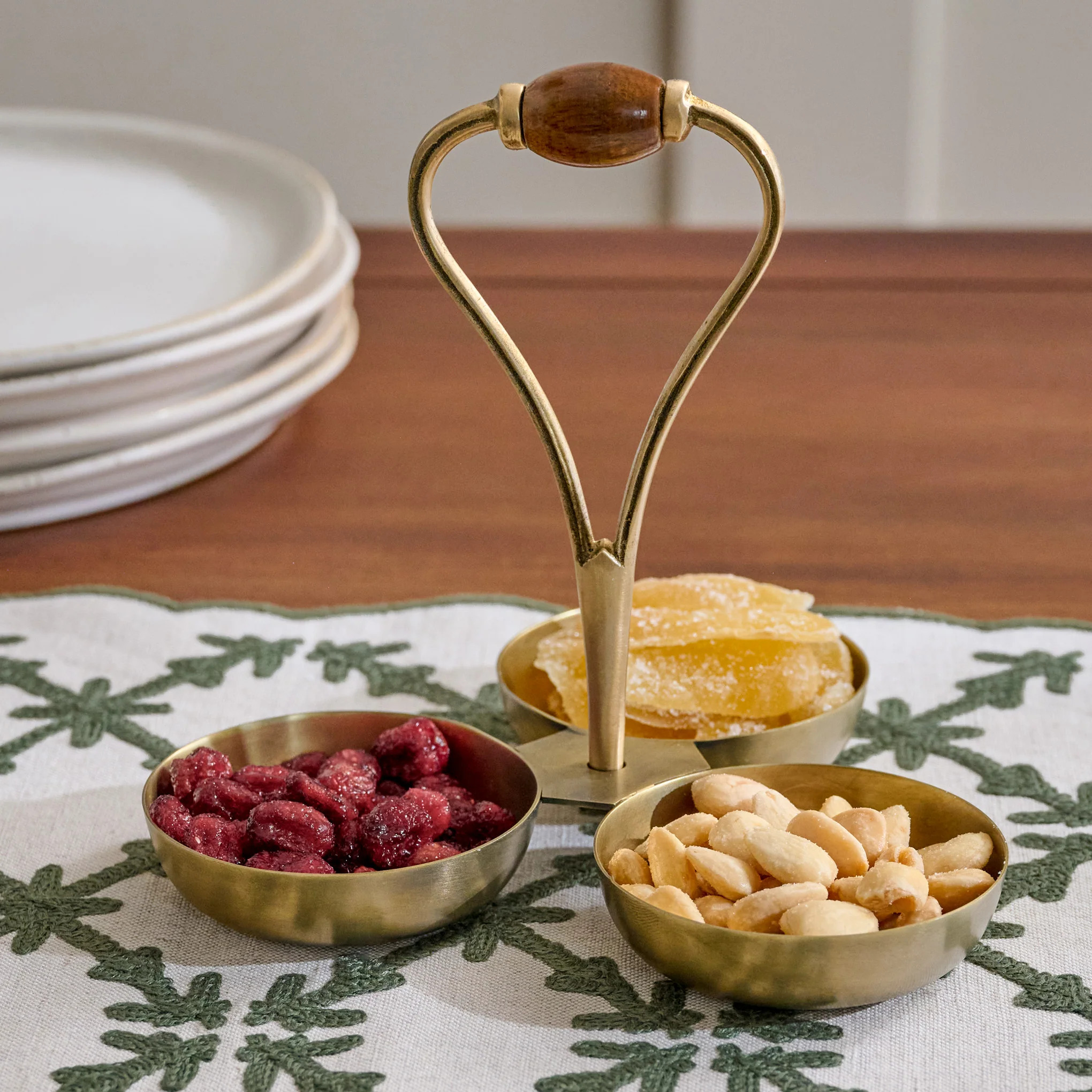 Antique Brass Mini Snack Bowl Server | Magnolia