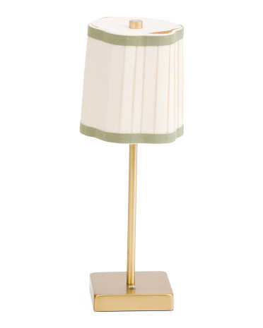 15X5.5 Led Rechargeable Touch Lamp With Fluted Shade, Gold | TJ Maxx