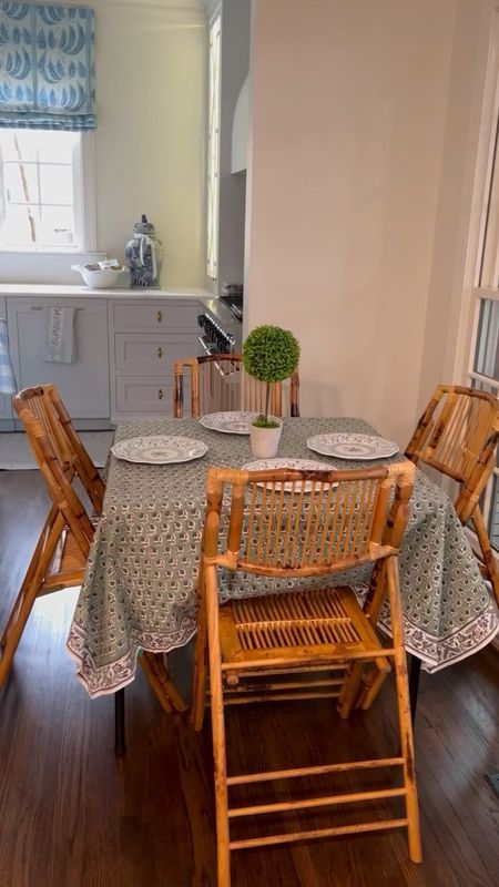 Entertaining essentials: Bamboo folding chairs, card table, block print tablecloth, and of course the cutest blue and white shorts set for spring and summer! 🌳

Party decorating ideas, spring tablescape table cloth, grandmillennial style

#LTKVideo #LTKhome #LTKparties