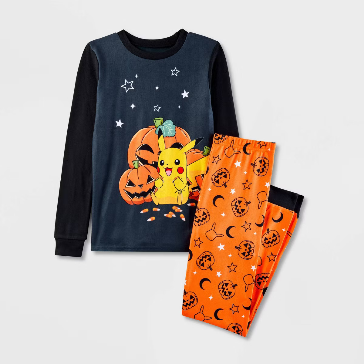 Boys' Pokémon Pikachu Halloween 2pc Snug Fit Pajama Set - Orange | Target