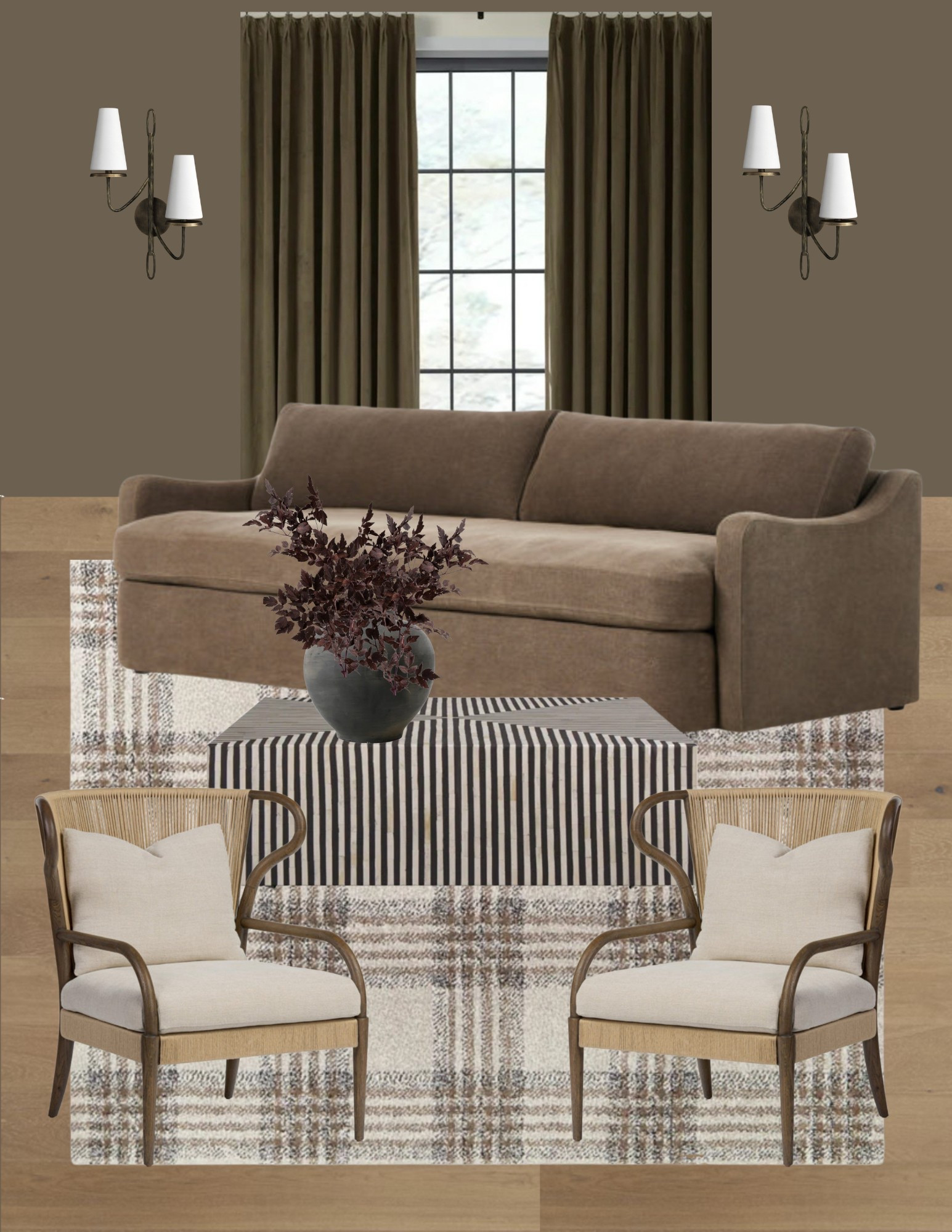 Cozy, layered living room! Love this sofa, chair, and rug combo! The sconces set it off! Find almost everything at Wayfair! 

#LTKStyleTip #LTKHome #LTKSaleAlert