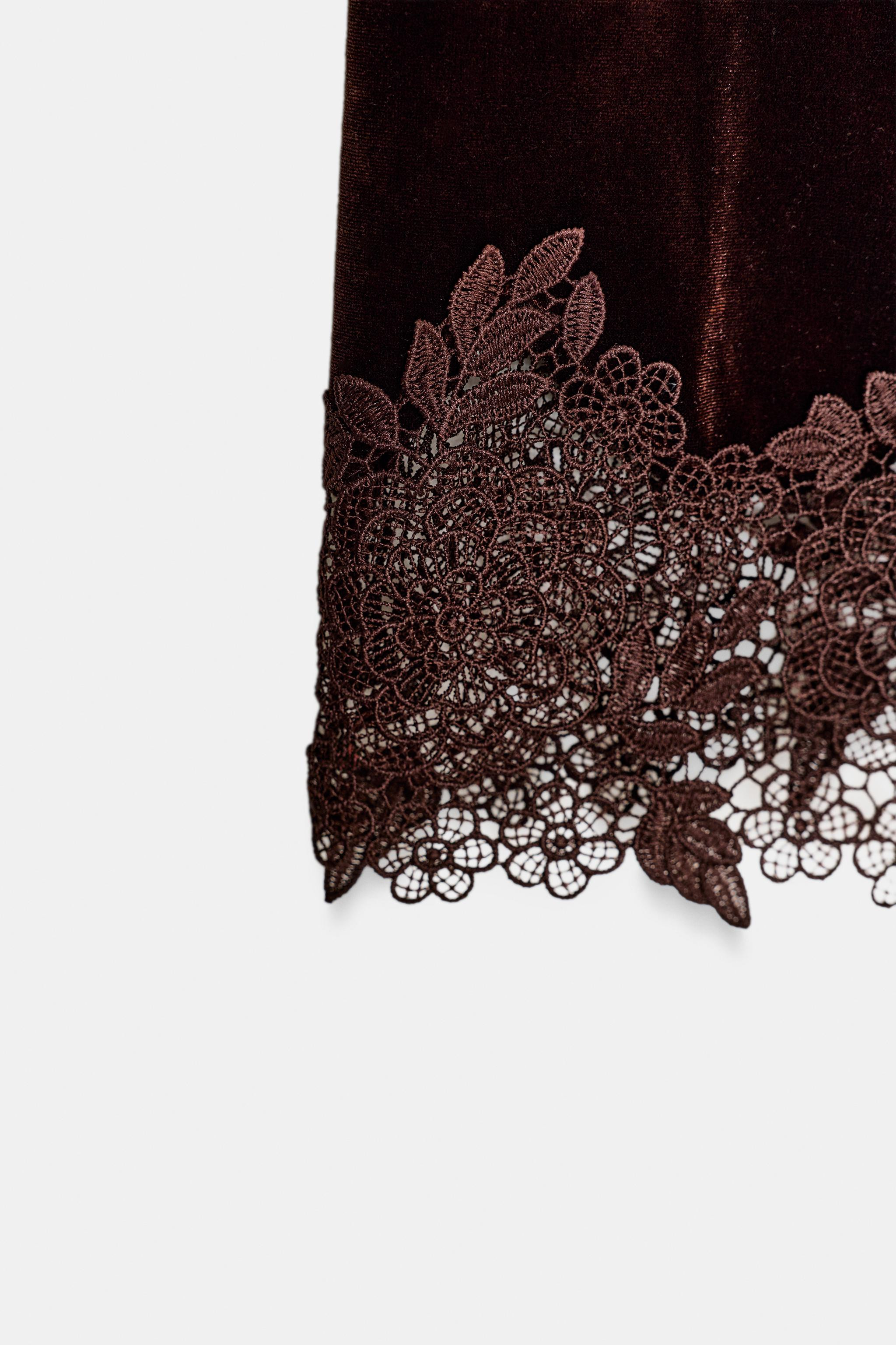 VELVET LACE DRESS | Zara UK