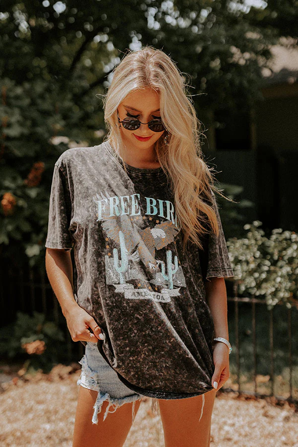 Free Bird America Mineral Wash Graphic Tee | Impressions Online Boutique