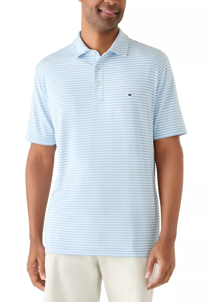 Short Sleeve Striped Performance Polo Shirt | Belk