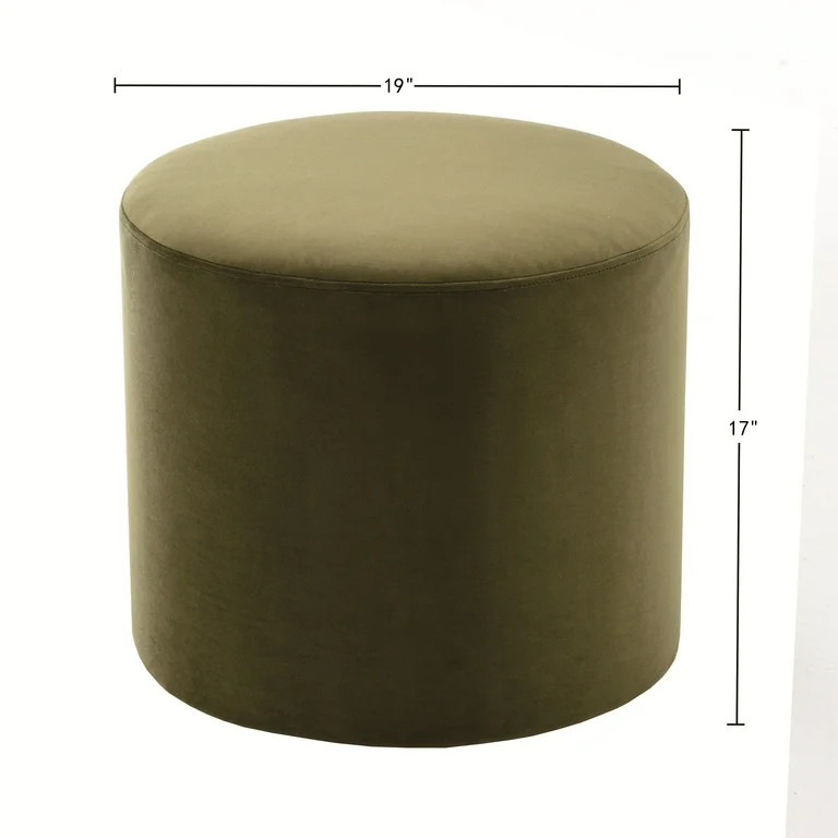Wovenbyrd Round Pouf Ottoman with Foam Core, Sage Green Wool Casual Boucle – Ideal for Living R... | Walmart (US)