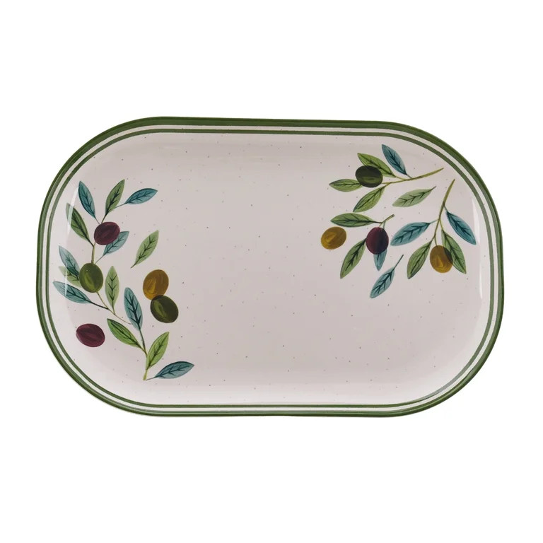 Better Homes and Gardens Bamboo Melamine Serve Tray in Olive Finish | Walmart (US)
