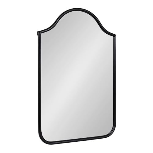 Kate and Laurel Fellows Scallop Arched Wall Mirror, 24 x 36, Black, Traditional Decorative Arch Mirror with Bold Curved Shape and Vintage Mirror Design | Amazon (US)