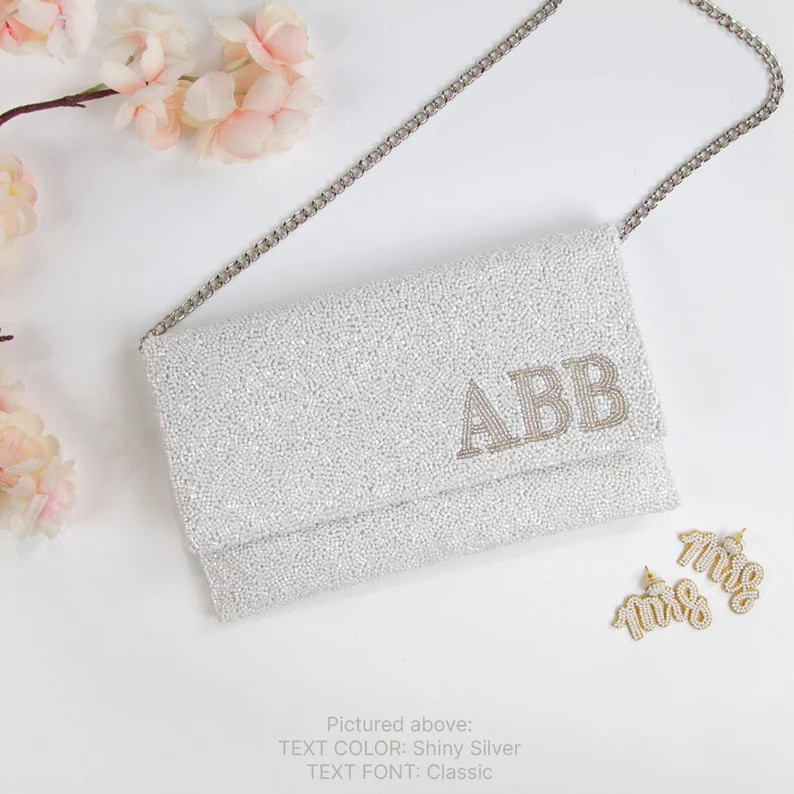 Custom Bridal Clutch Bag Personalized Bride Clutch Purse - Etsy | Etsy (US)