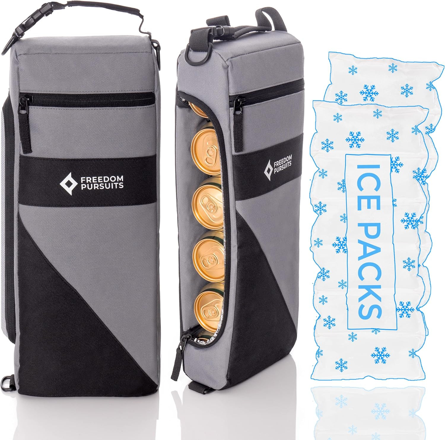 Freedom Pursuits Golf Cooler Bag Plus 2 Ice Packs - Keeps Drinks Cold for Hours - Holds 6 Beer Ca... | Amazon (US)