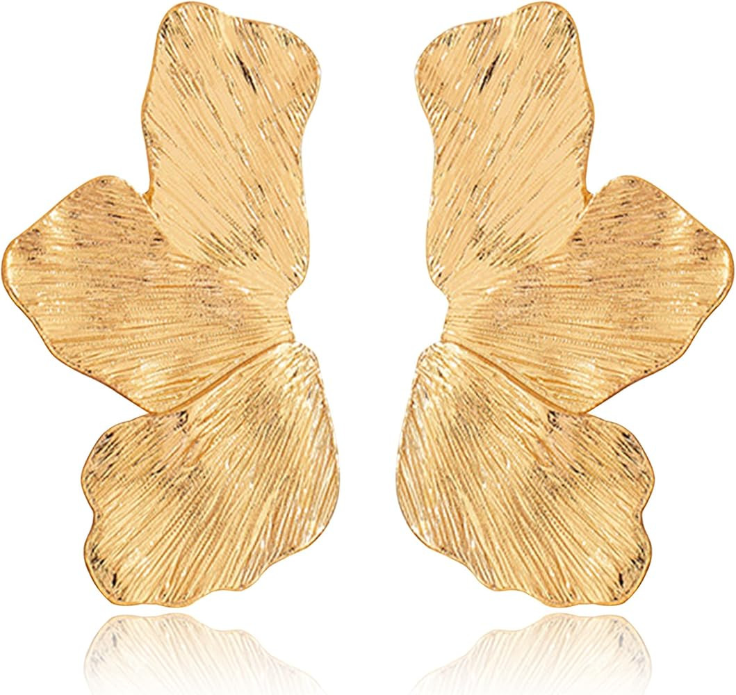 Amazon.com: T-ztoss Flower Earrings Boho Layered Floral Petal Dangle Drop Earrings Gold Flower St... | Amazon (US)