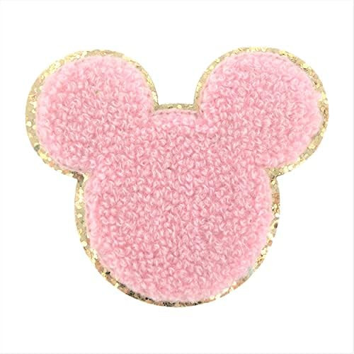 ZOOX Gold Glitters & Pink Chenille Varsity Initial Patches, Adhesive Sticker Iron On, 2.75'' Heig... | Amazon (US)