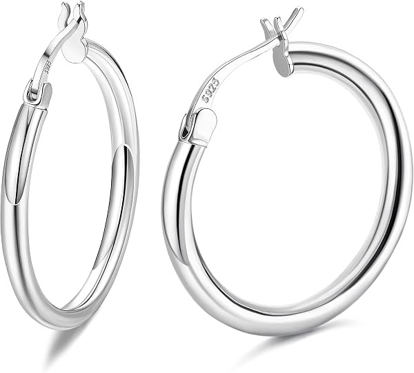 MILACOLATO Solid 925 Sterling Silver Hoop Earrings for Women Hypoallergenic | Amazon (US)