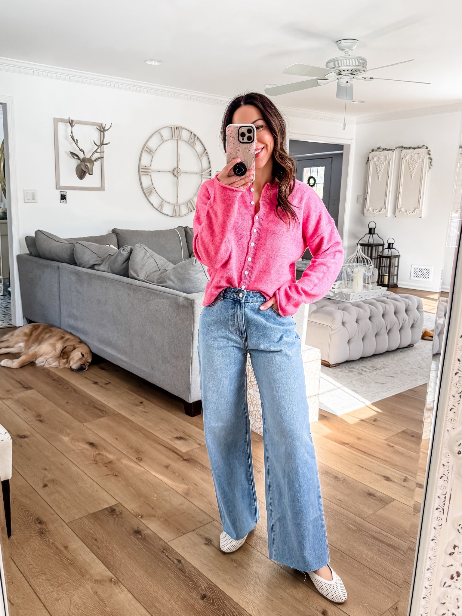  small pink sweater. 25 jeans. I cut them.

#LTKootd #LTKOver40 #LTKValentine