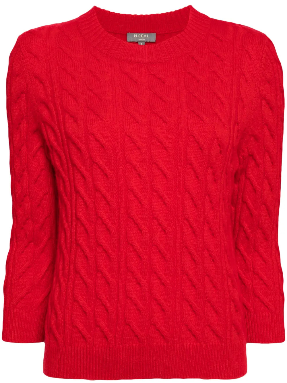 N.Peal cable-knit Cashmere Jumper | Red | FARFETCH | Farfetch Global