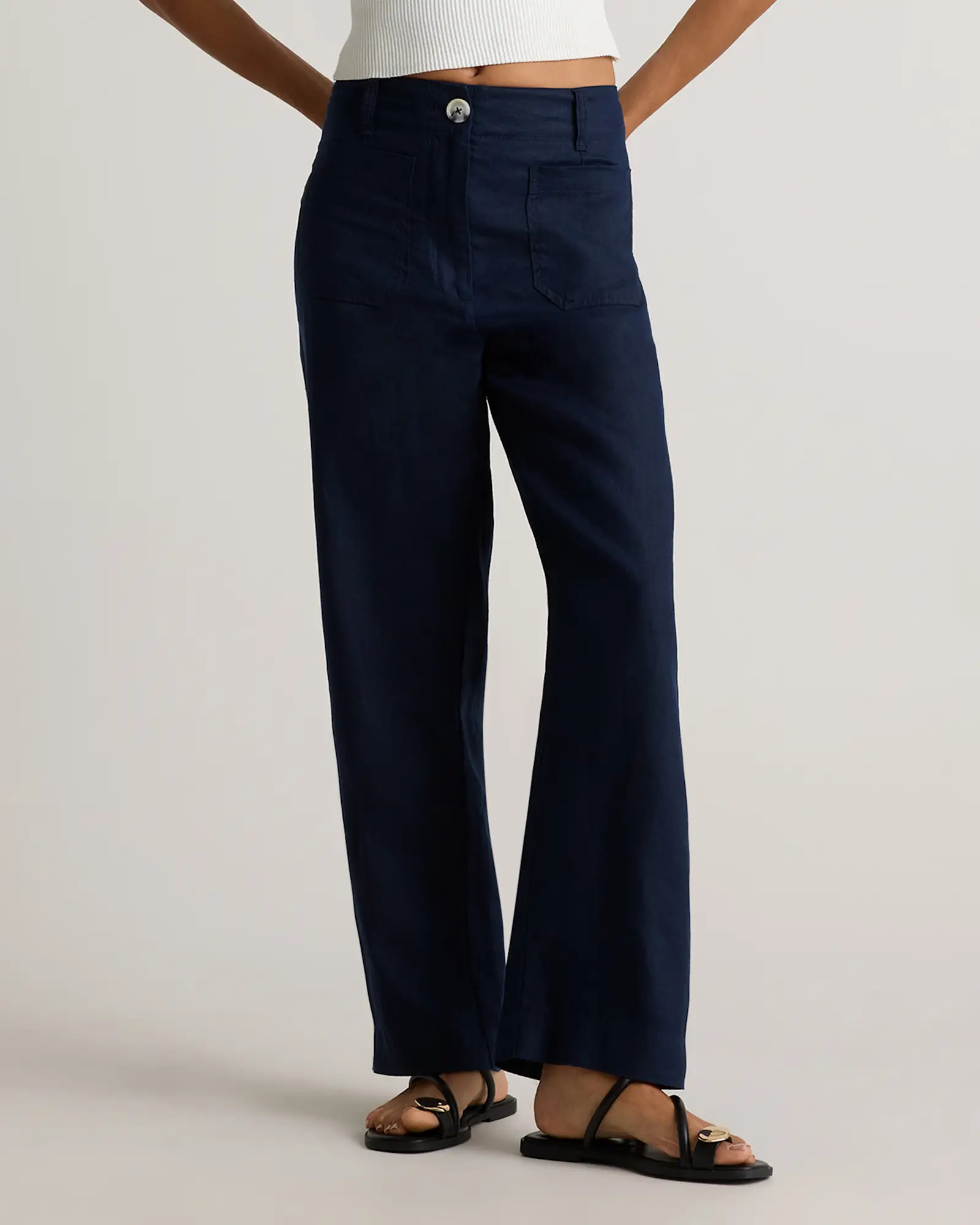100% European Linen Patch Pocket Wide Leg Pants | Quince