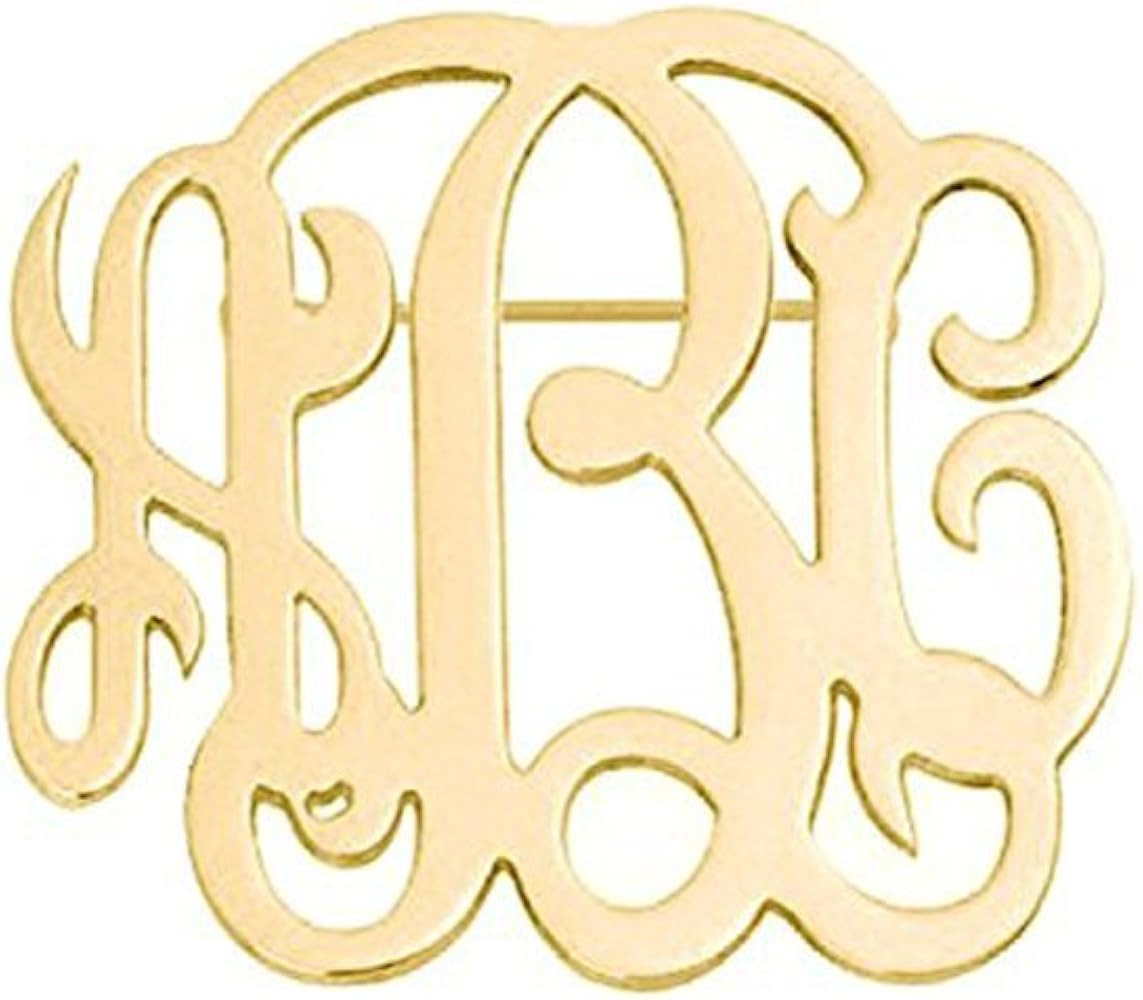 Personalized Custom Monogram Brooch Pins Customized Made with Any Inital Suit Logo Label Pin | Amazon (US)