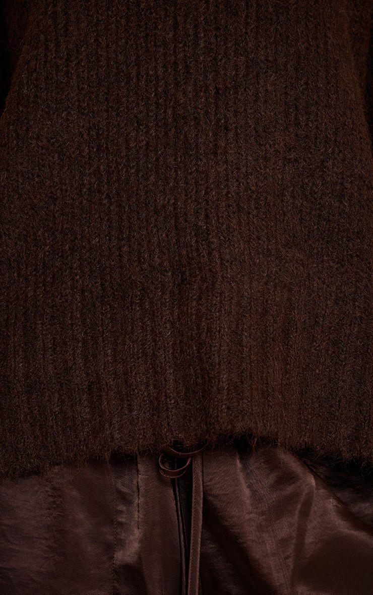 Chocolate Rib Detail Oversized Jumper | PrettyLittleThing UK