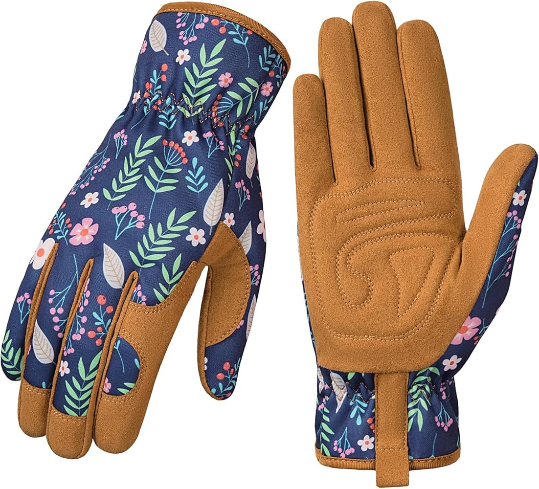 Gardening Gloves for Women - Leather Garden Gloves Thorn Proof, Outdoor Protective Working Gloves... | Amazon (US)