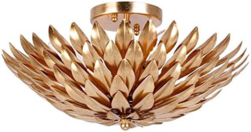 Broche 4 Light Antique Gold Ceiling Mount - Ceiling Light for Living Room, Hallway Light, Foyer, ... | Amazon (US)