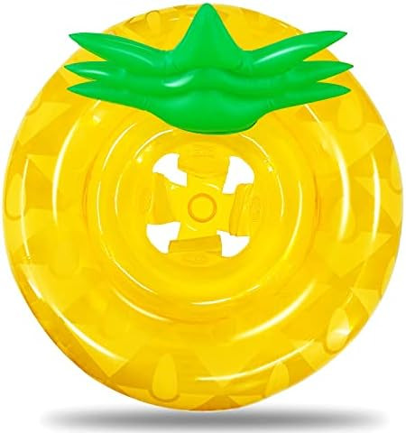 Baby Swimming Ring Pool Float with Safety Seat Pineapple Baby Swim Ring for Infant Kids Inflatable S | Amazon (US)