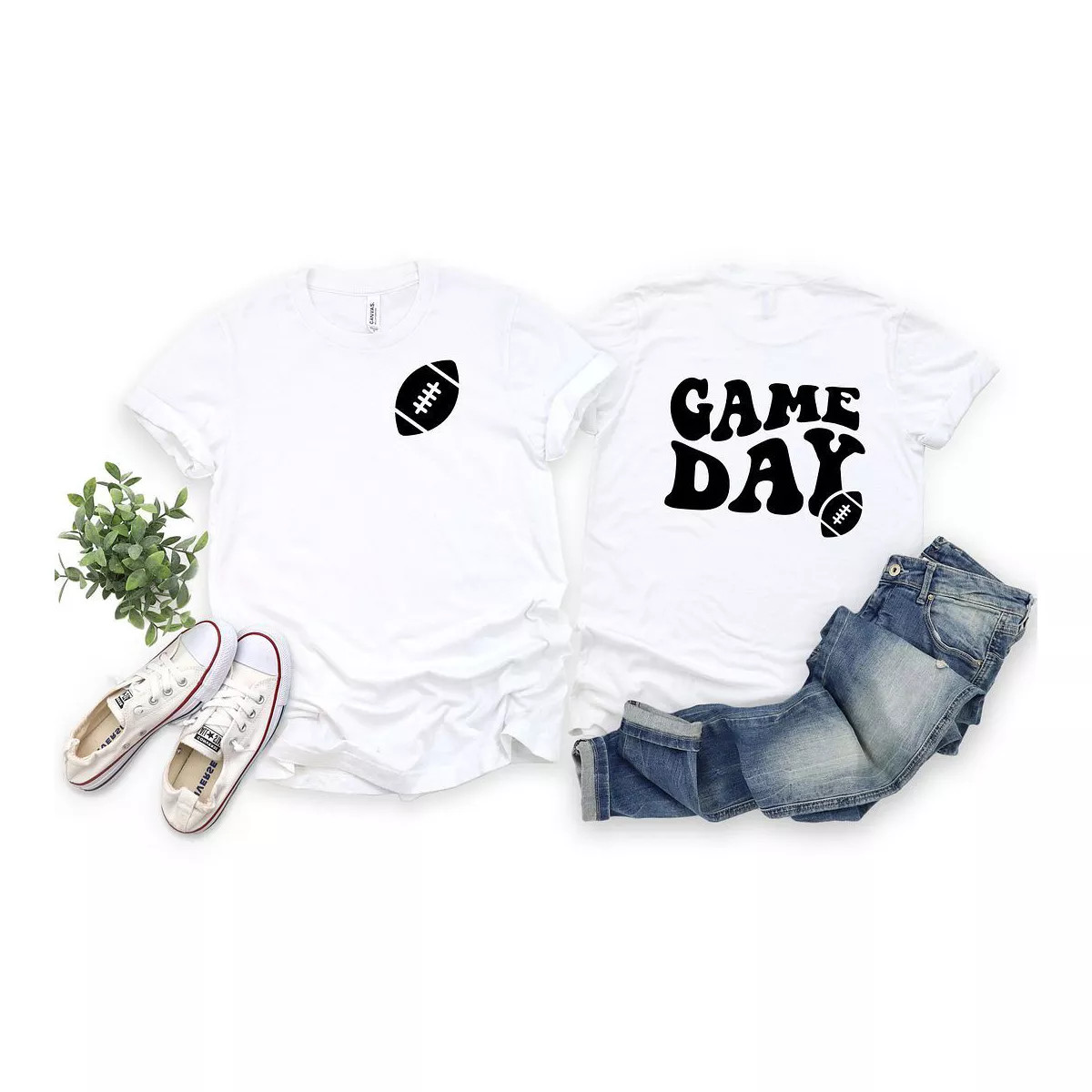 Simply Sage Market Women's Game Day Football Front and Back Design Short Sleeve Graphic Tee | Target