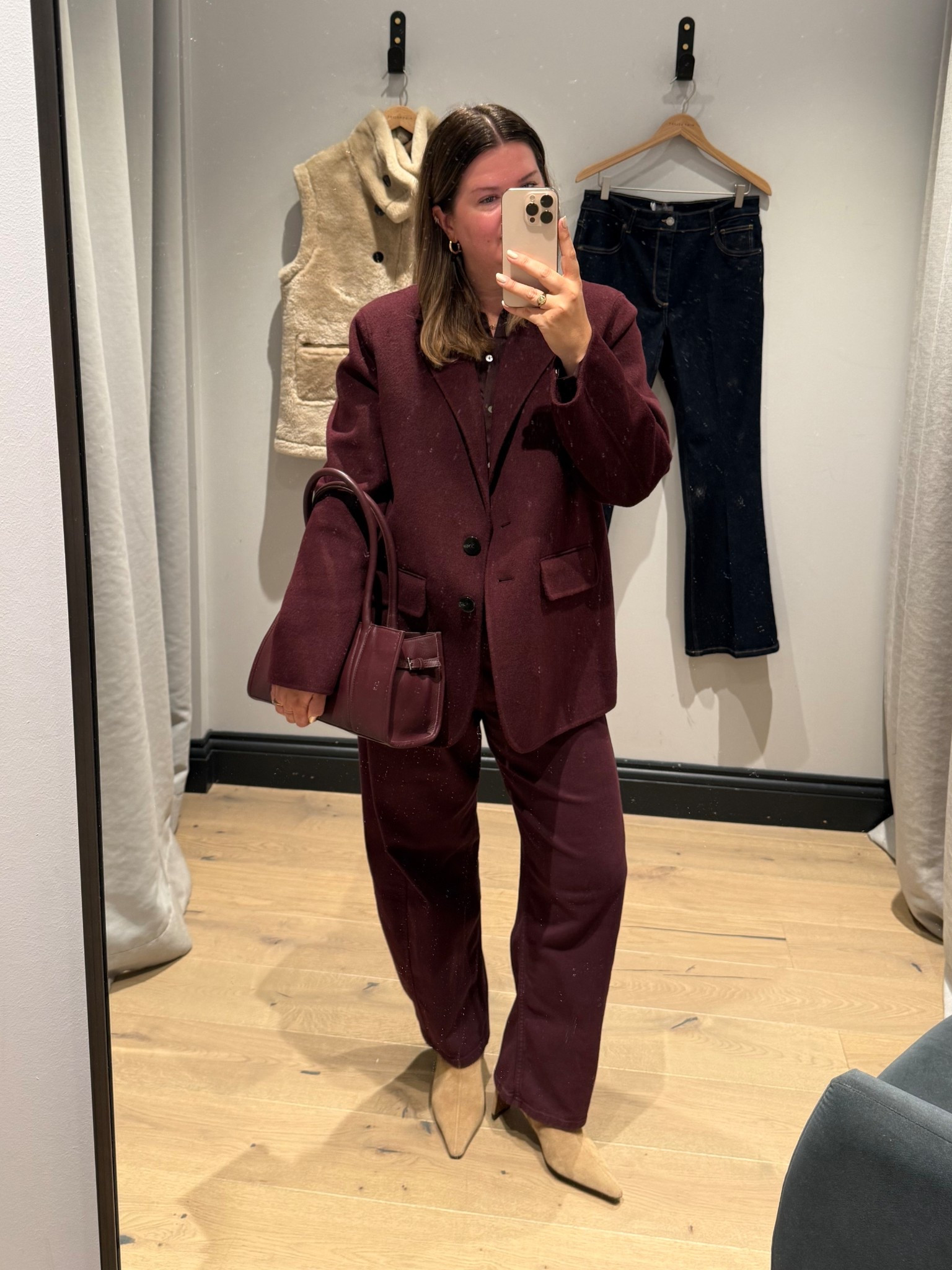Colour-of-the season burgundy in a top-to-toe drench. The blazer is hand-finished and introducing a rich autumnal tone into denim is an easy update. These barrel jeans are the right blend of a casual shape and smart hue. 

#LTKeurope #LTKuk #LTKautumn