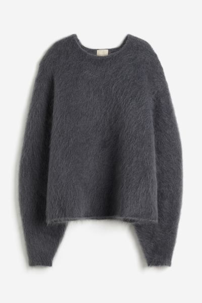 Mohair-blend jumper - Dark grey - Ladies | H&M GB | H&M (UK, MY, IN, SG, PH, TW, HK)