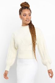 Meena Knit Sweater - White | Petal & Pup (US)