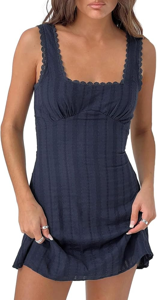 Yuemengxuan Women Y2K Mini Dress Sleeveless 2024 Summer Dresses Sexy Tube Corset Going Out Dresse... | Amazon (US)