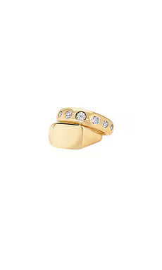 MEGA The Signet Pinky Stack in 14k Gold Plated from Revolve.com | Revolve Clothing (Global)