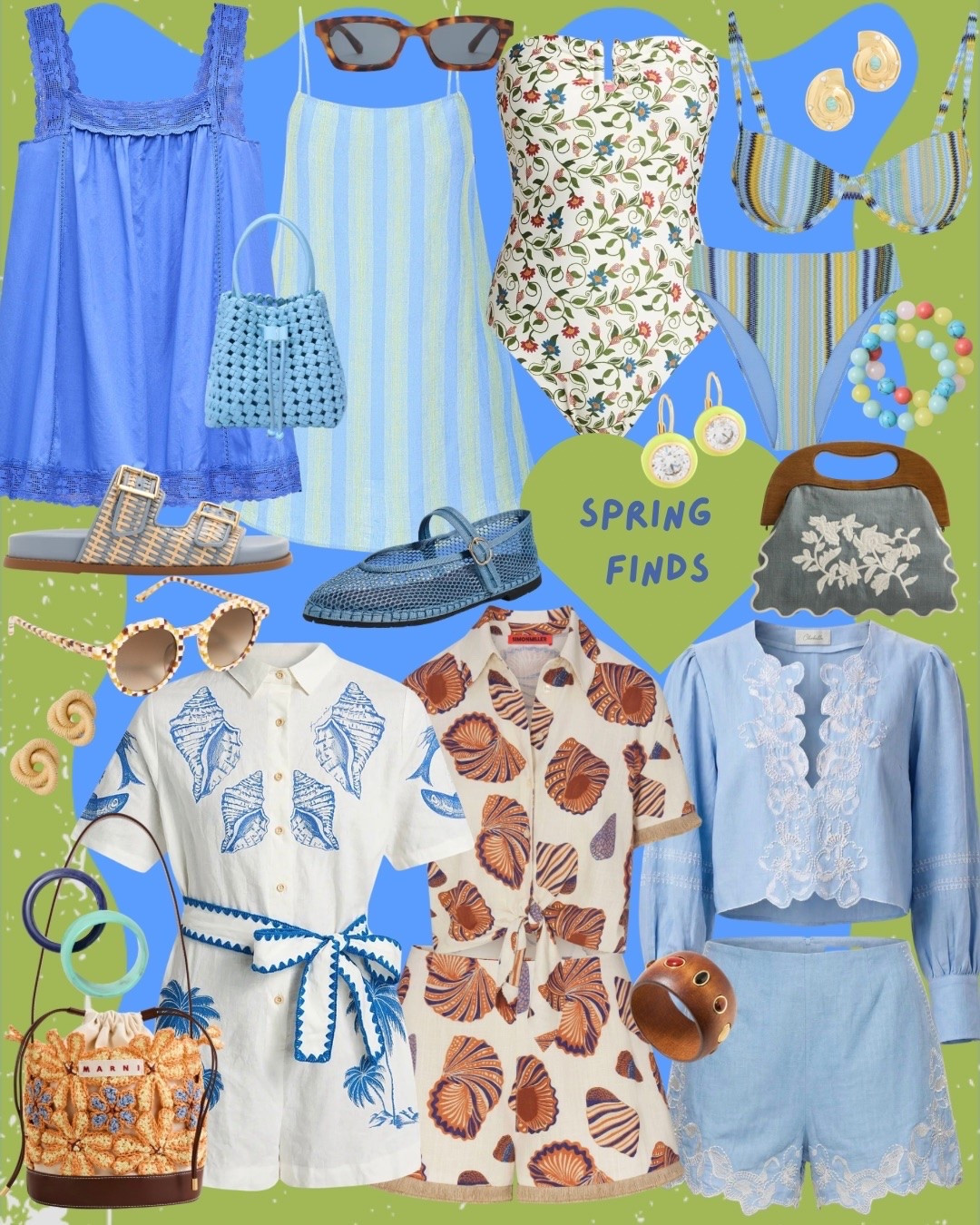 Spring finds that will carry you into summer time.  

All the blues, greens, stripes, and shells. Here for the two piece sets with fringe and lace details ofc and jewelry under $100. Also a romper under $200 and sunglasses under $50. Summer is just around the corner so had to include some (affordable) swim! 

#spring #springoutfit #springfashion

#LTKSeasonal #LTKSwim #LTKTravel