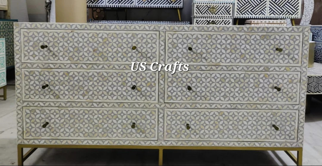 Bone inlay eye design Sideboard grey, Bone inlay chest of 6 drawers, Bone inlay dresser grey, Bon... | Etsy (US)
