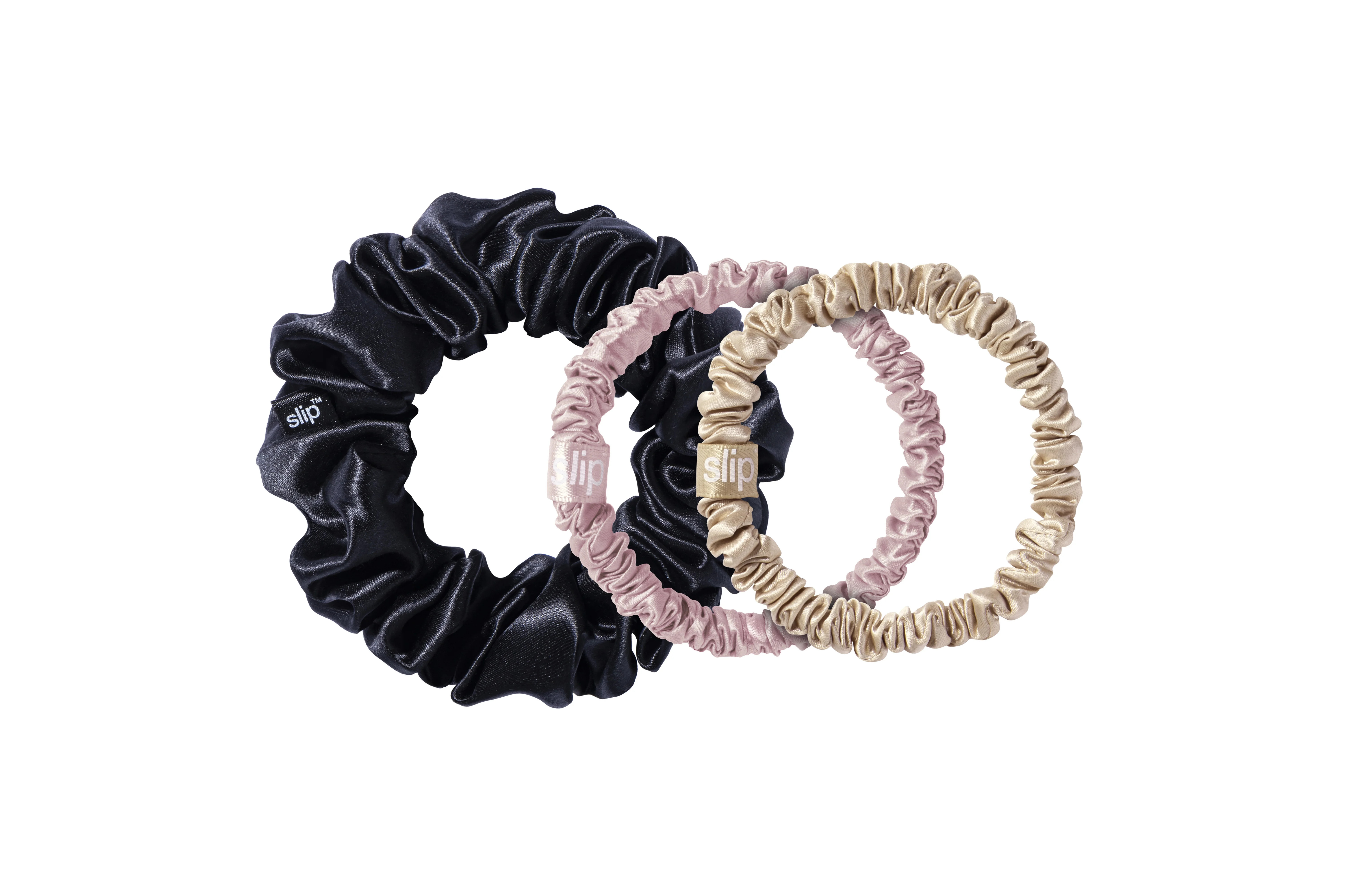 Slip Pure Silk Trio Scrunchies Hair Tie, Assorted Colors, 3 ct | Walmart (US)