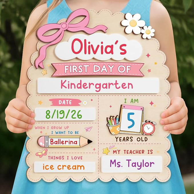 My First Day of School Sign, First and Last Day of School Board | Included Marker, Reusable, Wood... | Amazon (US)