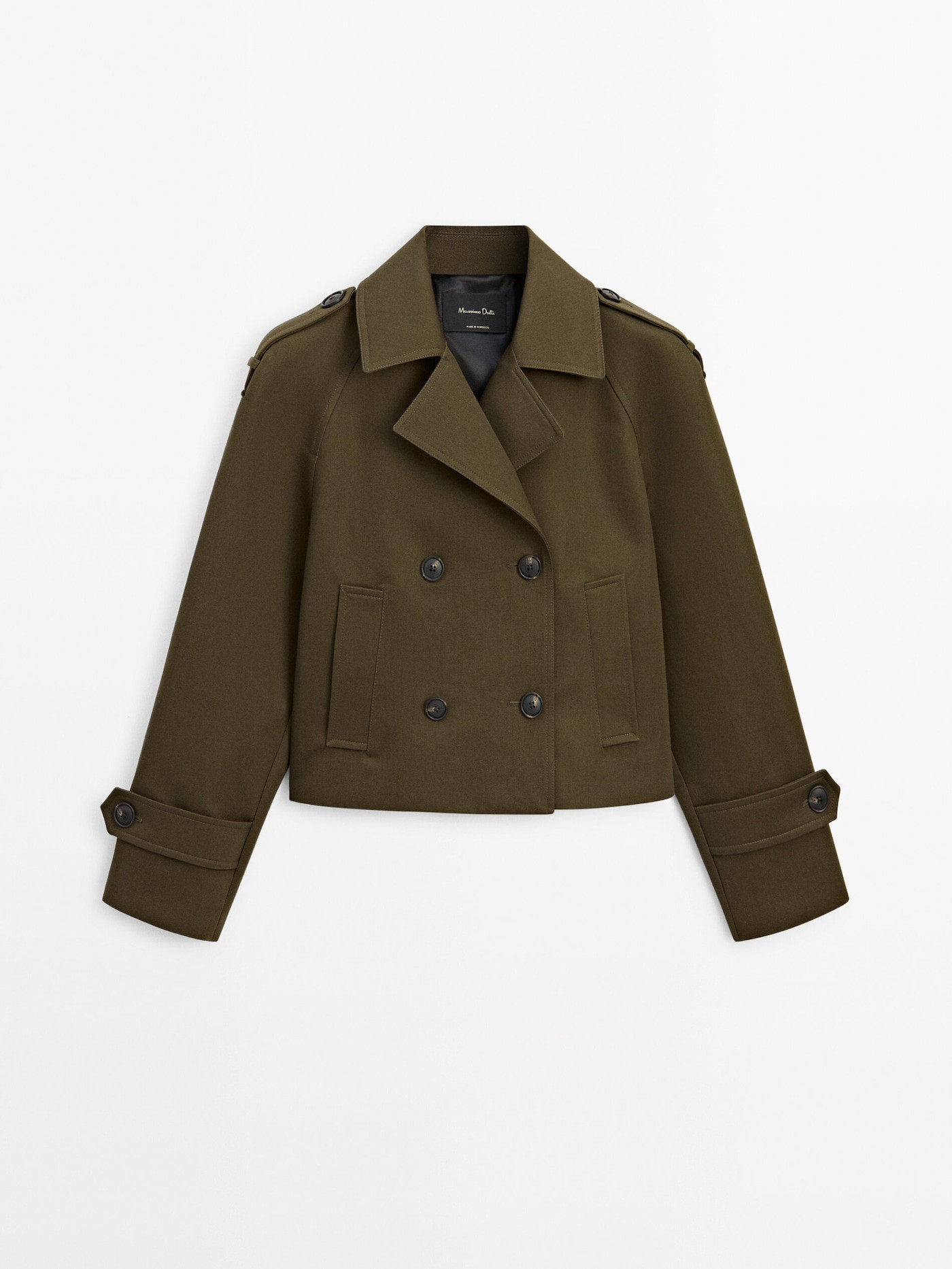 2-layer double-breasted cropped trench coat | Massimo Dutti US
