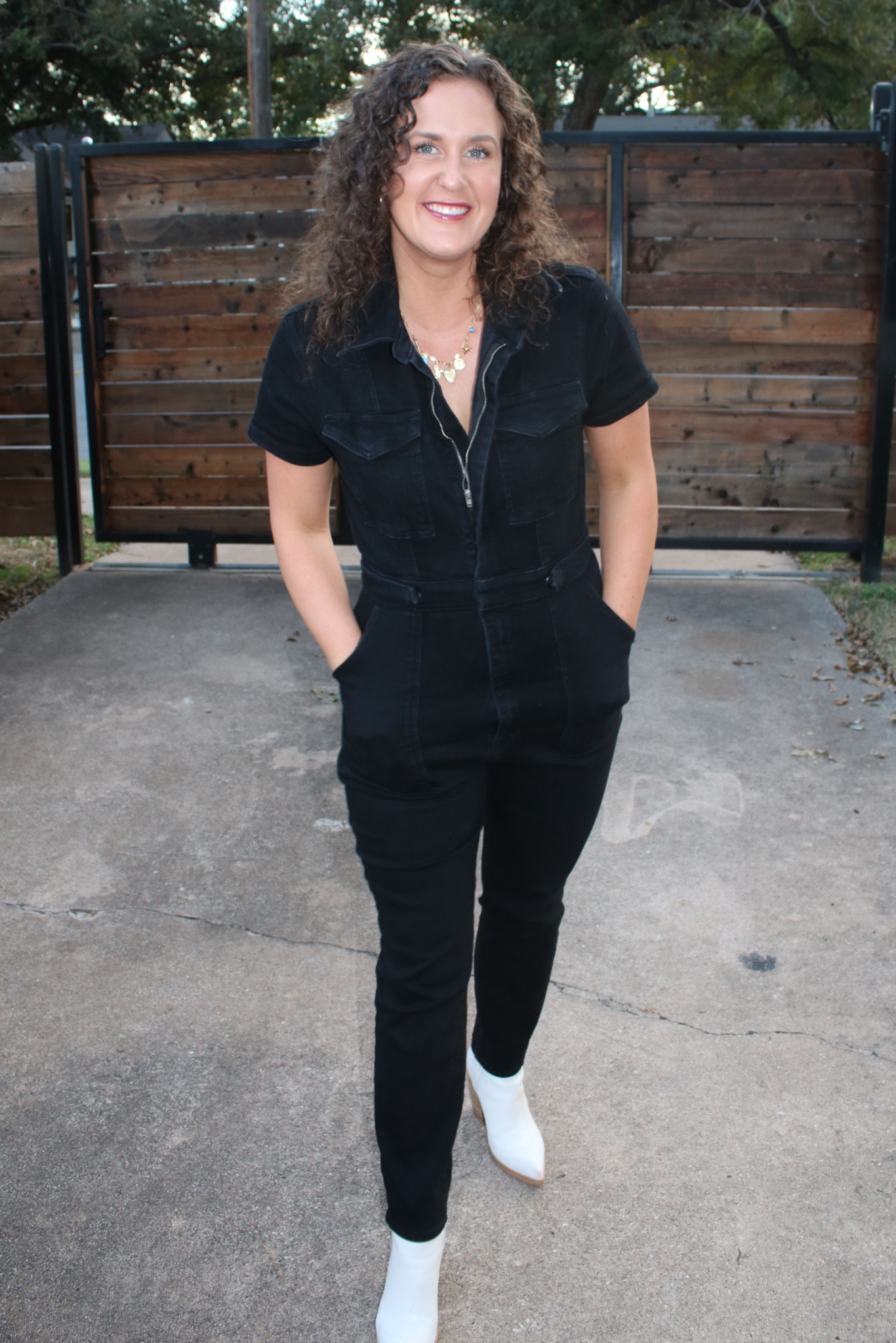 Black denim jumpsuit, girls trip in Austin #ATX #girlstrip #black #denim #fall #winter #goodamerican 

#LTKTravel #LTKStyleTip