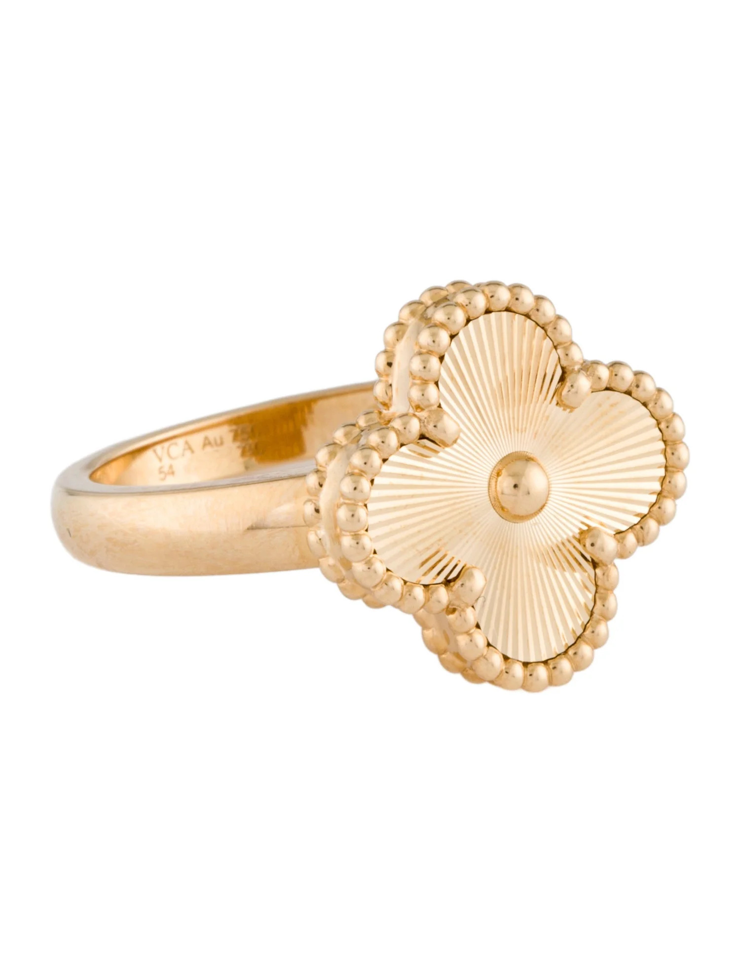 Van Cleef & Arpels Vintage Alhambra Guilloché Ring - Cocktail Ring, Rings - VAC41461 | The RealR... | The RealReal